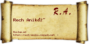Rech Anikó névjegykártya